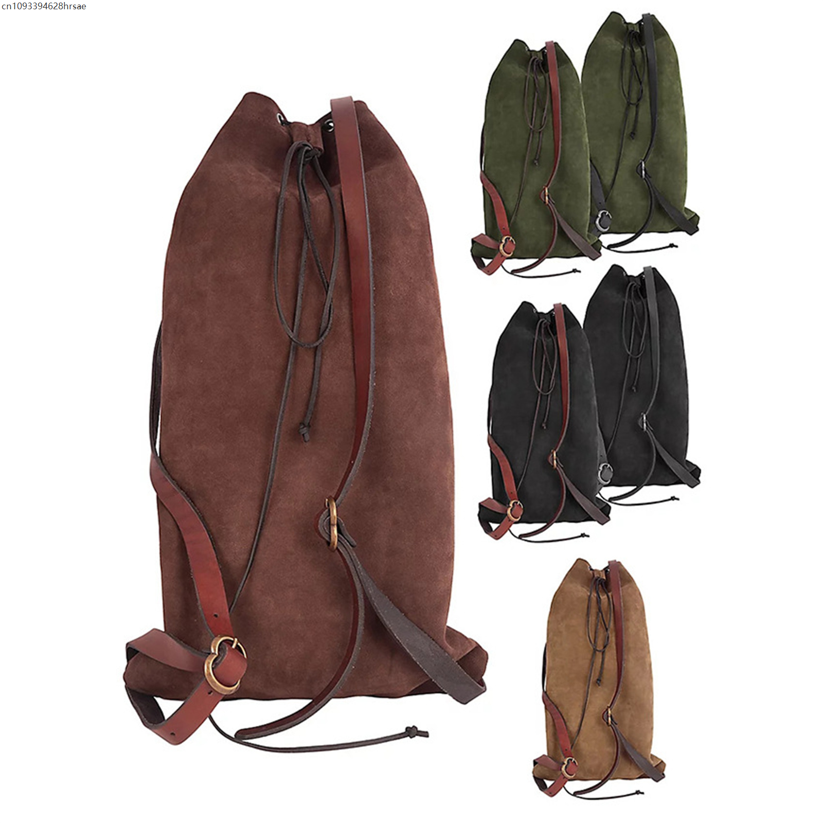 Leather Backpack Vintage - Renaissance Drawstring Leather Steampunk Waist Bag