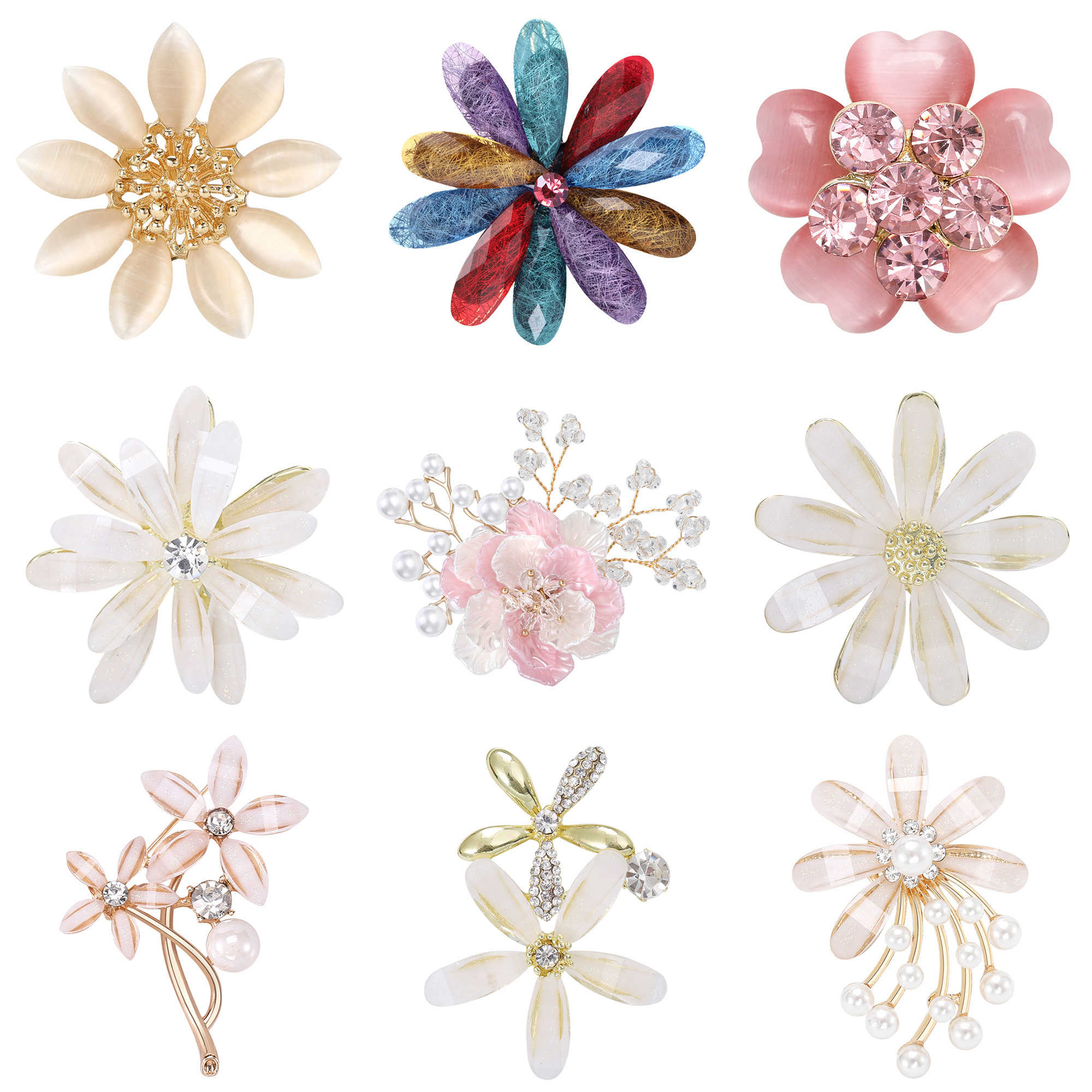Fashion Backpack Women - Luxury Acrylic Flower Brooches for Women