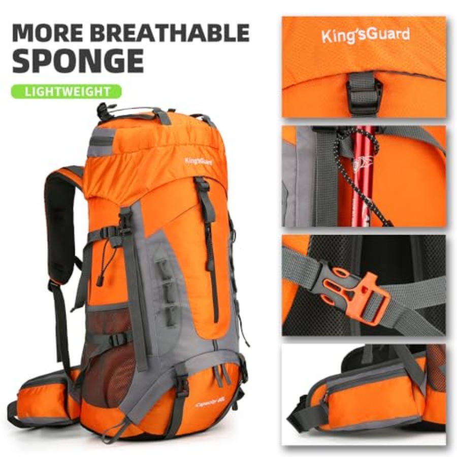 60L Hiking Backpack for Men an - Rain Cover Backpack ulasan dan harga