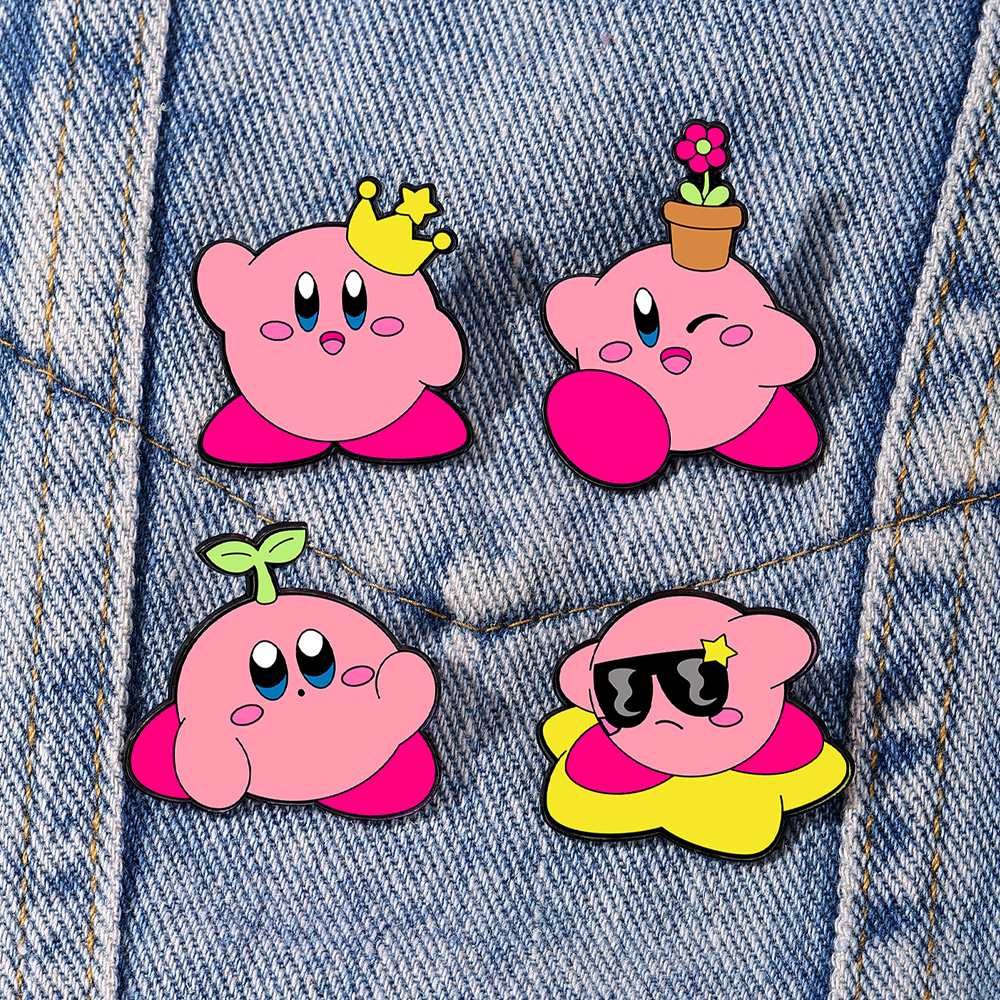 4pcs Kirby Enamel Lapel Pins S - Fashion Backpack Women ulasan dan harga