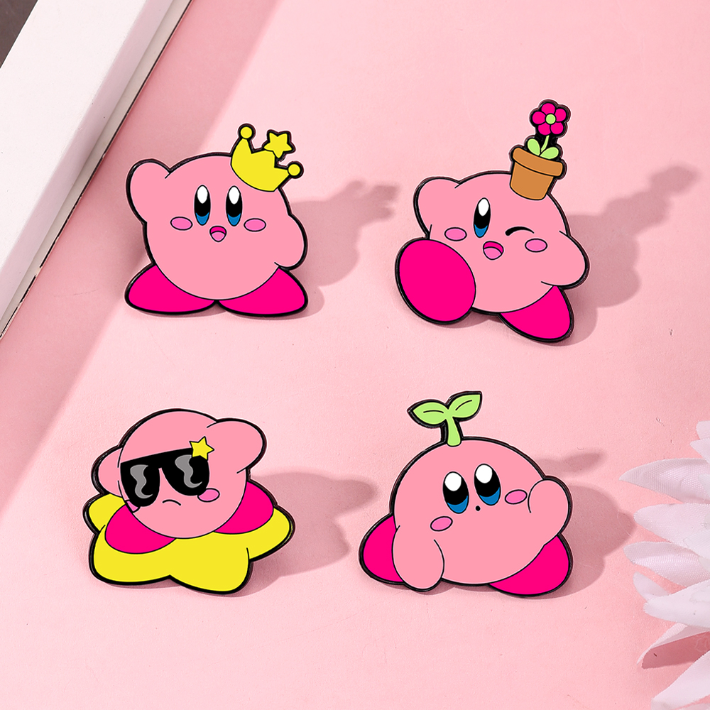 4pcs Kirby Enamel Lapel Pins S - Fashion Backpack Women ulasan dan harga