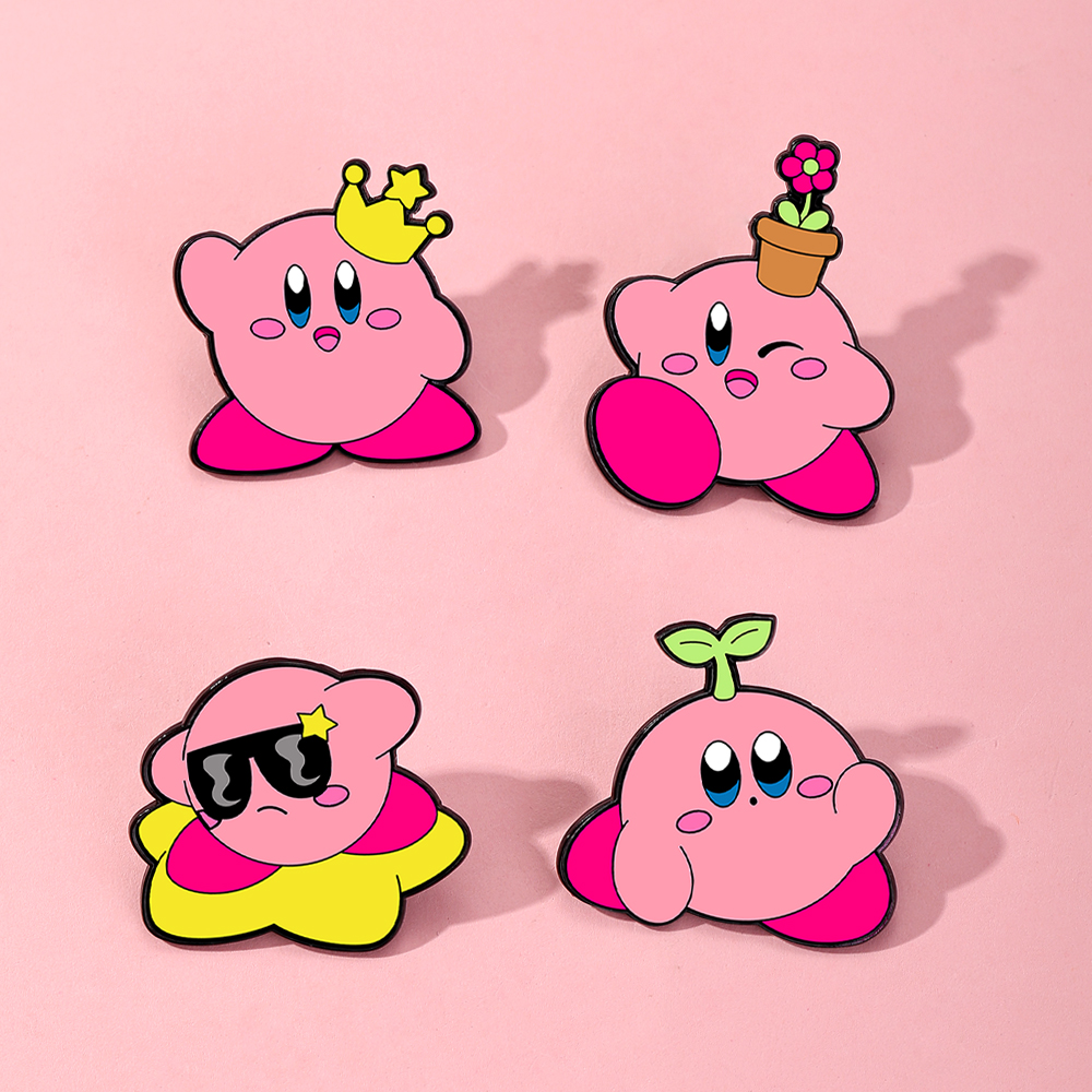4pcs Kirby Enamel Lapel Pins S - Fashion Backpack Women ulasan dan harga