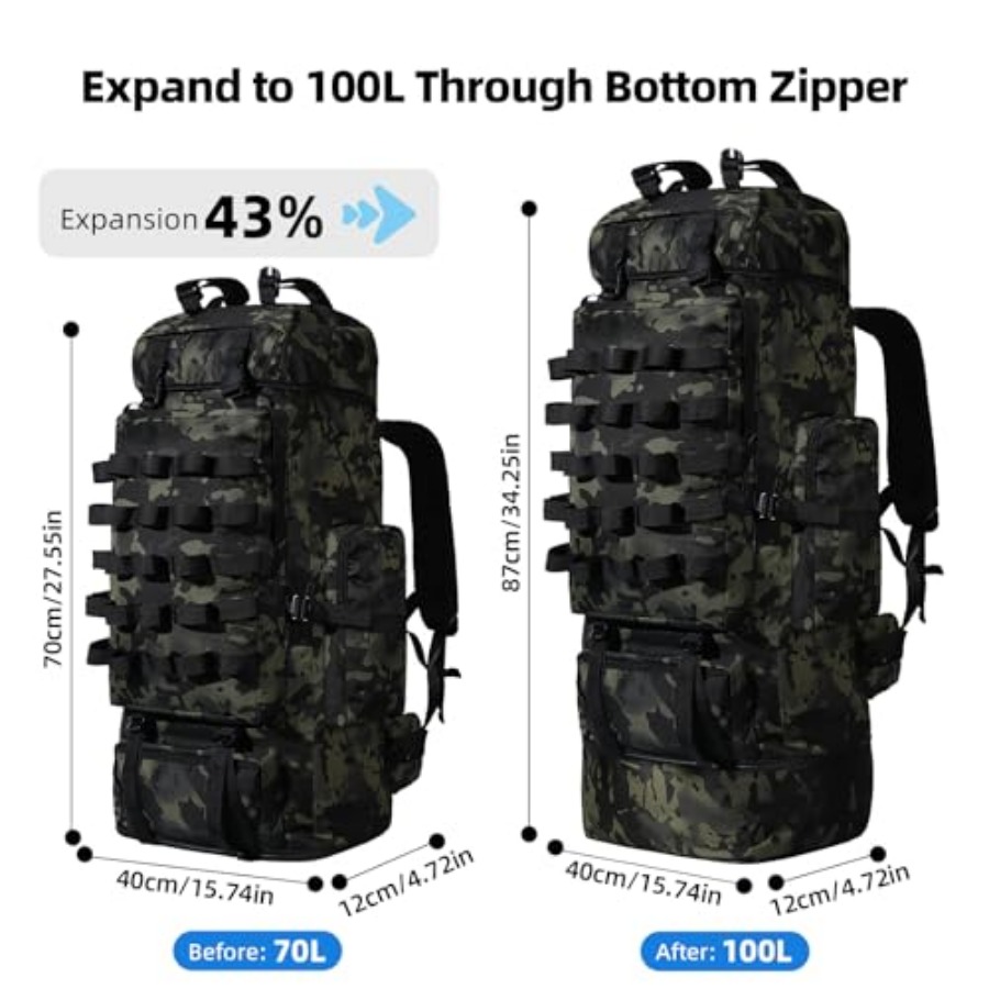 70L/100L Camping Hiking Backpa - Rain Cover Backpack ulasan dan harga