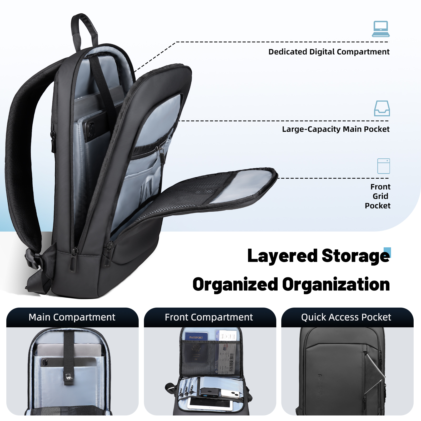 HK Lightweight Men's Business  - Laptop Backpack 15.6 ulasan dan harga
