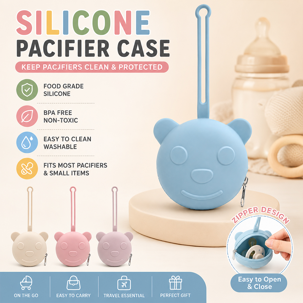 Portable silicone pacifier bag - Backpack Diaper Bag ulasan dan harga