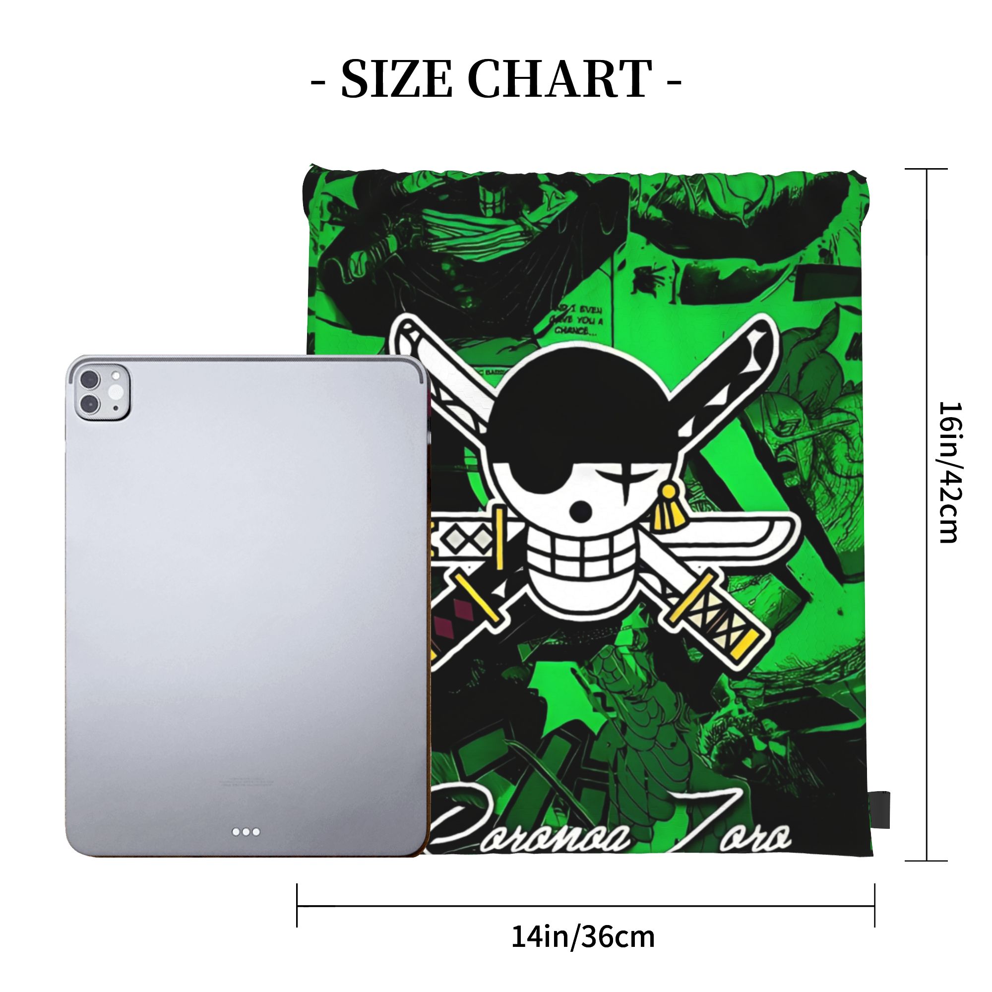 One Piece Zoro Skull Backpack  - Drawstring Gym Bag ulasan dan harga