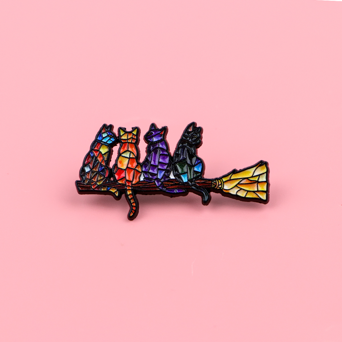 Colorful Cat Enamel Pin Witch  - Fashion Backpack Women ulasan dan harga