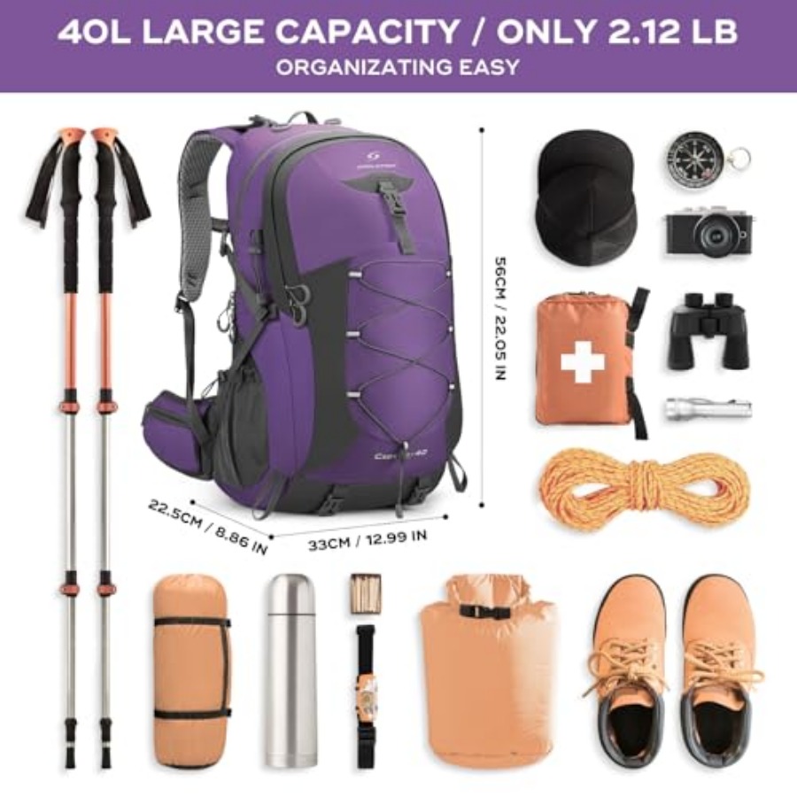Hiking Backpack, Camping Backp - Rain Cover Backpack ulasan dan harga