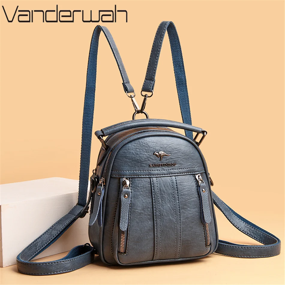 4 In 1 Leather Backpacks Multi - Leather Backpack Vintage ulasan dan harga