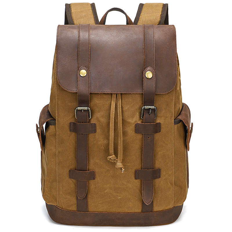 Men's Backpack Vintage Waxed C - Leather Backpack Vintage ulasan dan harga