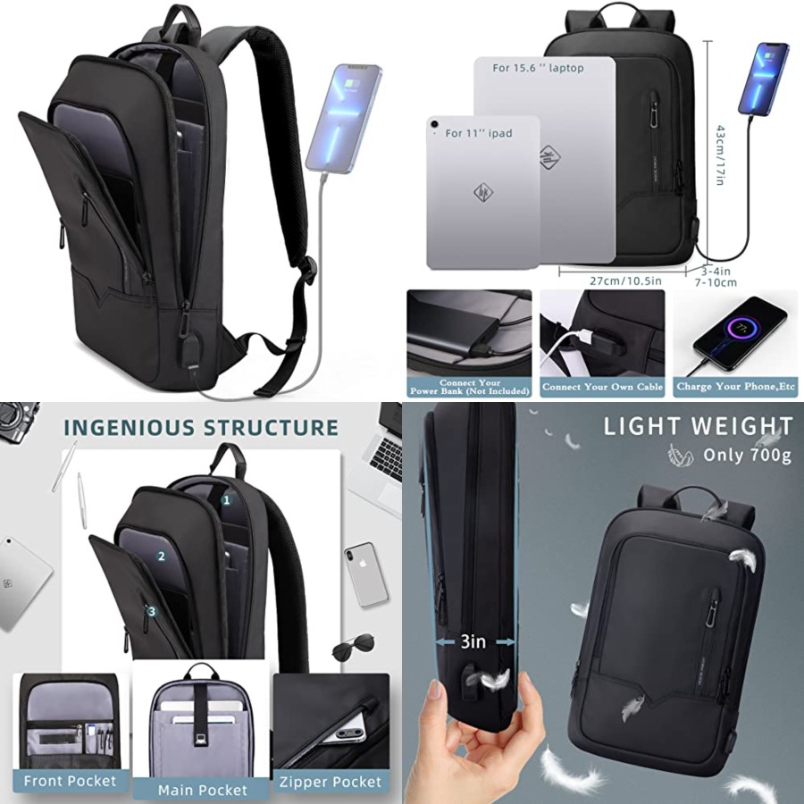 Backpack for Men Business Slim - Travel Backpack Anti Theft ulasan dan harga