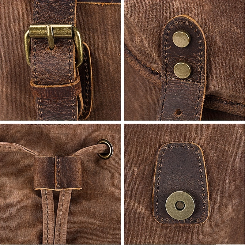 Vintage Men'S Leather Backpack - Canvas Backpack Casual ulasan dan harga
