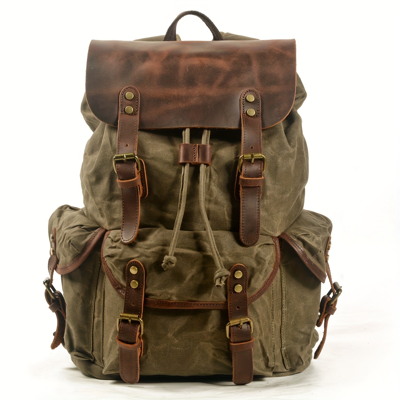 Vintage Men'S Leather Backpack - Canvas Backpack Casual ulasan dan harga