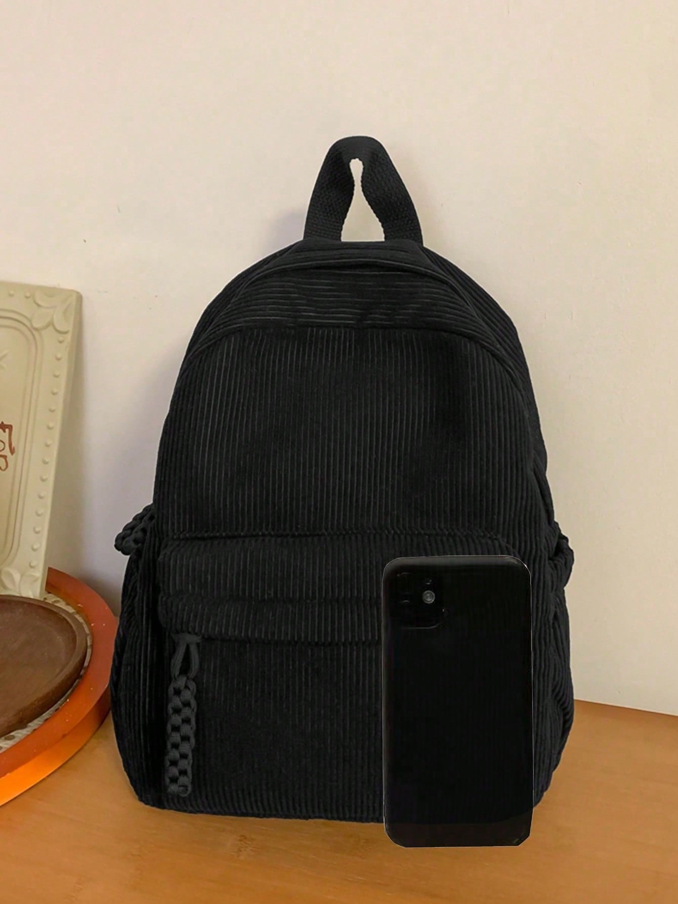 Solid Color Corduroy Fabric Fa - Fashion Backpack Women ulasan dan harga