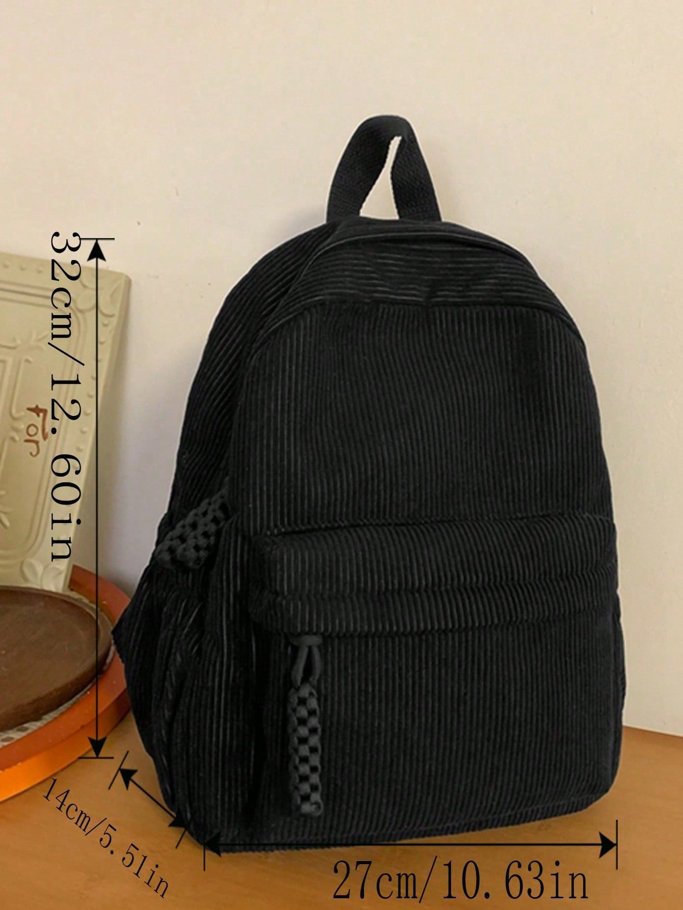 Solid Color Corduroy Fabric Fa - Fashion Backpack Women ulasan dan harga