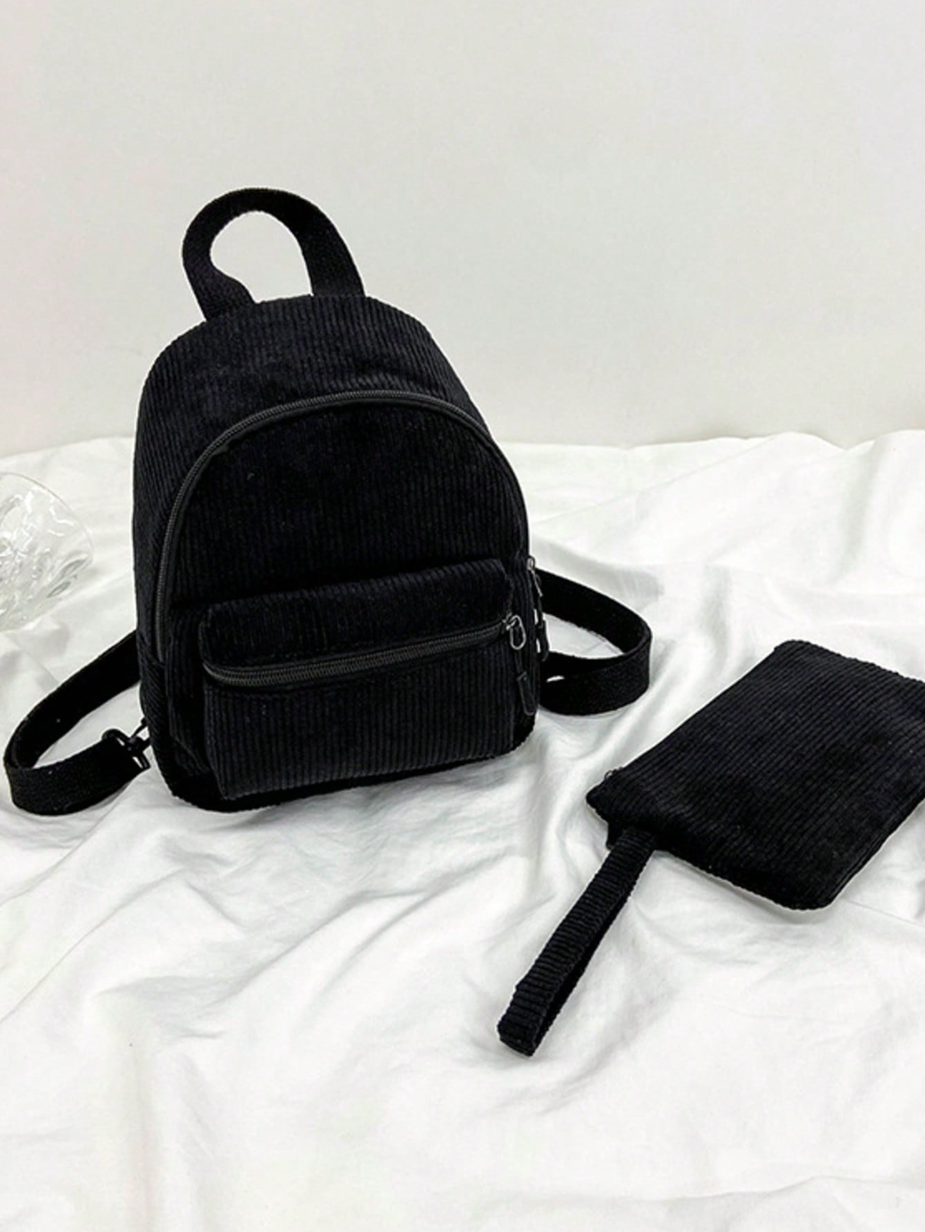 Solid Color Corduroy Fabric Fa - Fashion Backpack Women ulasan dan harga