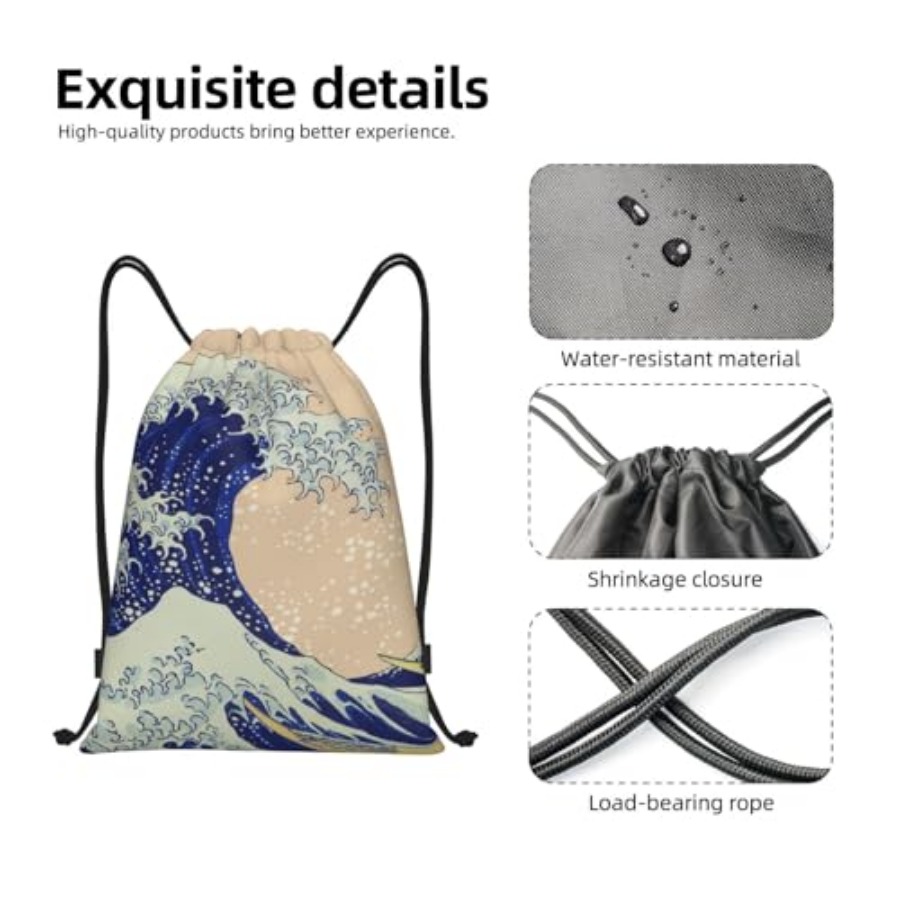 Japanese Kanagawa Ocean Great  - Drawstring Gym Bag ulasan dan harga