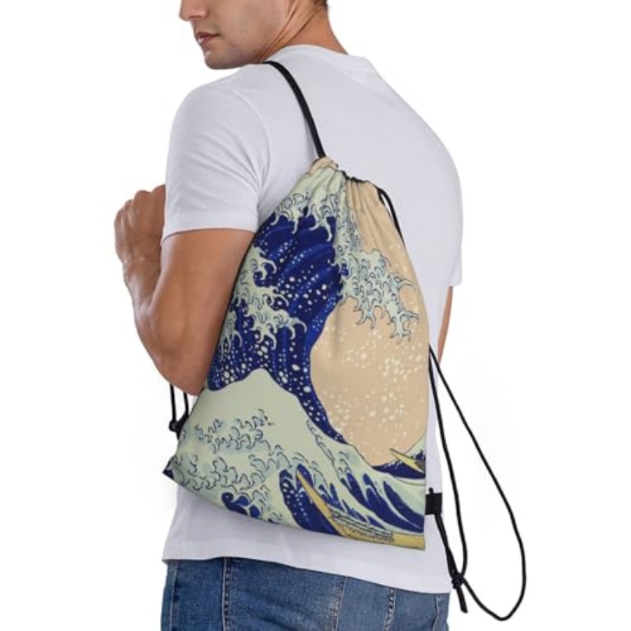Japanese Kanagawa Ocean Great  - Drawstring Gym Bag ulasan dan harga
