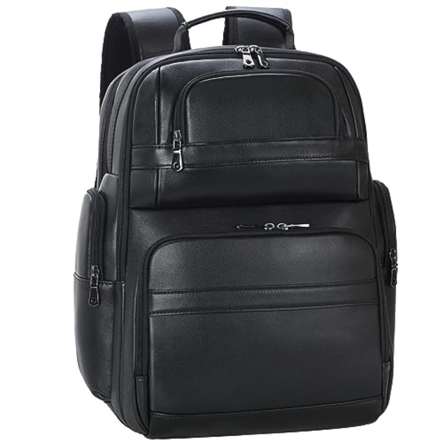 Men's Vintage Leather Backpack - Laptop Backpack 15.6 ulasan dan harga