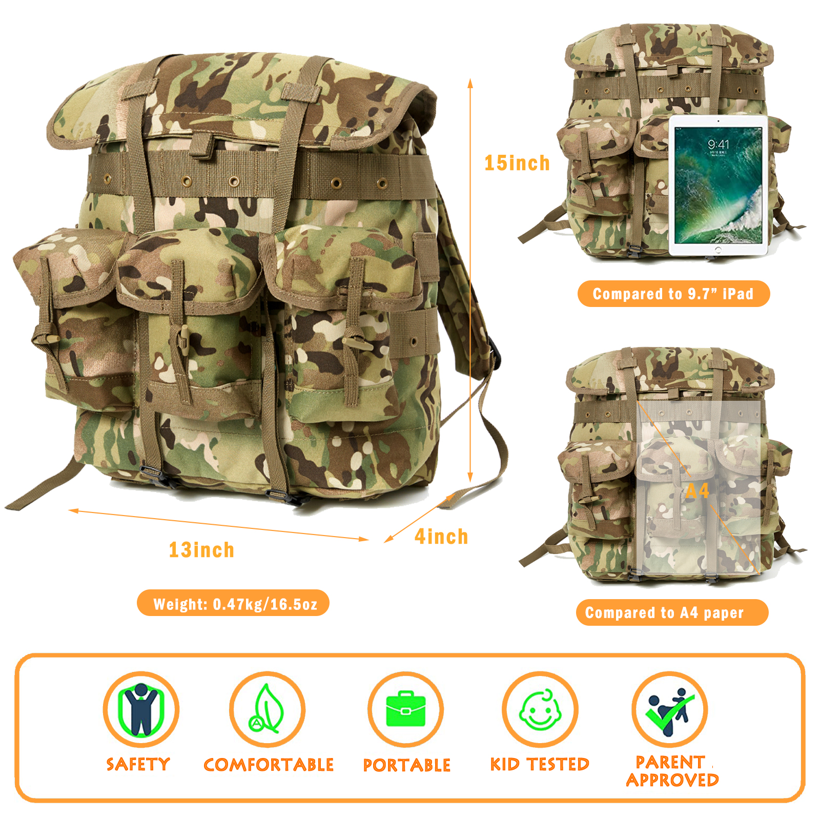 MT Mini Alice Pack for Kids, M - Rucksack Military Style ulasan dan harga