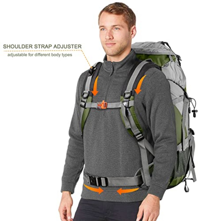 Loowoko 50L Hiking Backpack, W - Rain Cover Backpack ulasan dan harga