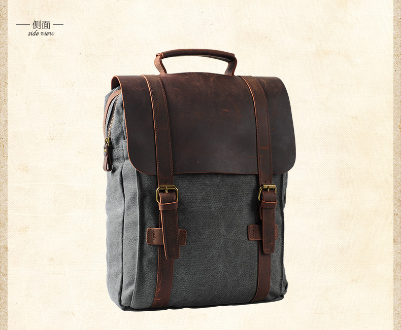 Fashion Male Backpack Leather  - Rucksack Military Style ulasan dan harga