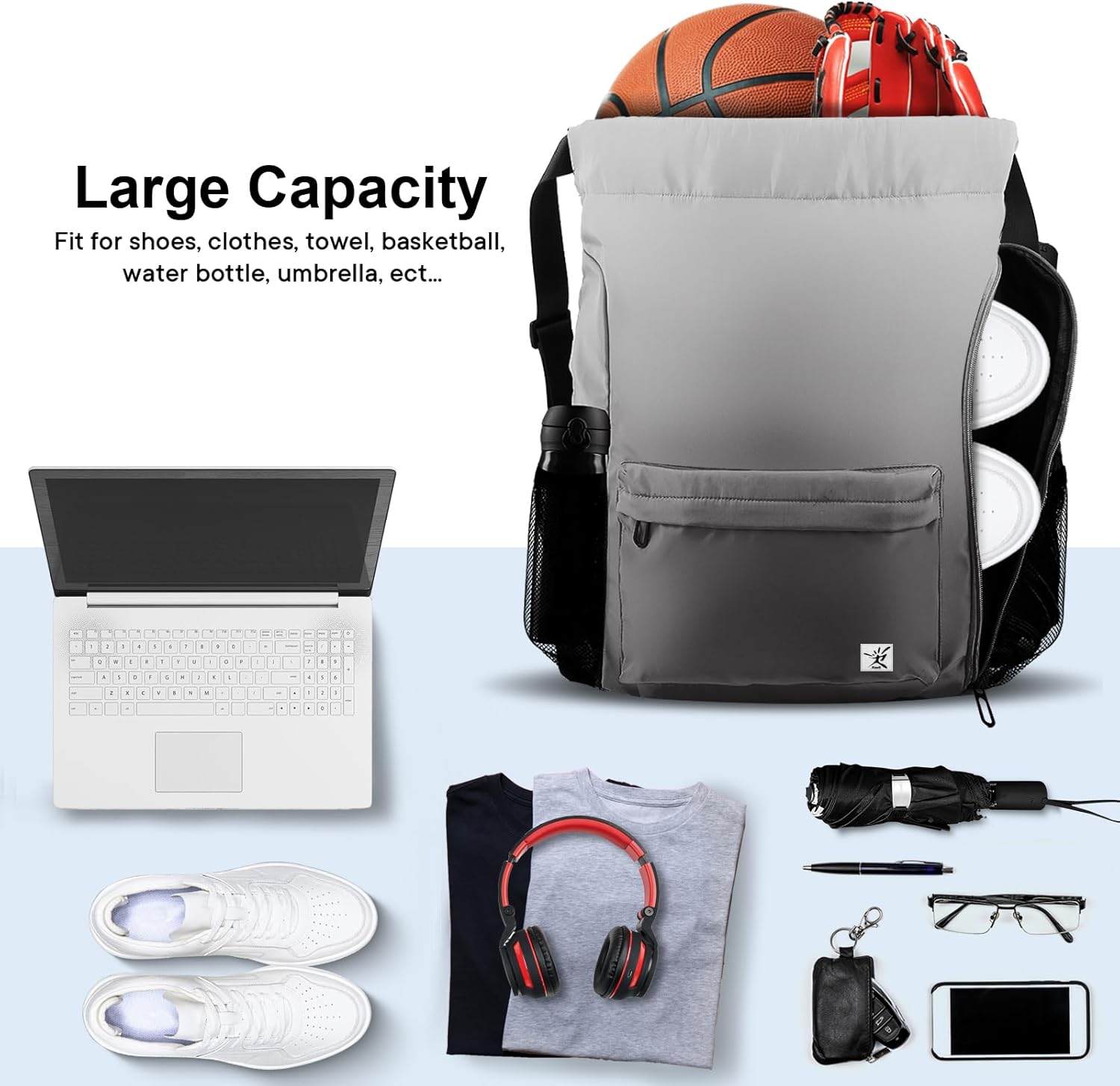 Drawstring Backpack with Mesh  - Drawstring Gym Bag ulasan dan harga