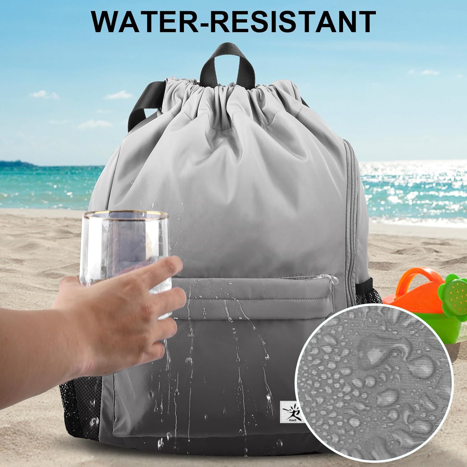 Drawstring Backpack with Mesh  - Drawstring Gym Bag ulasan dan harga