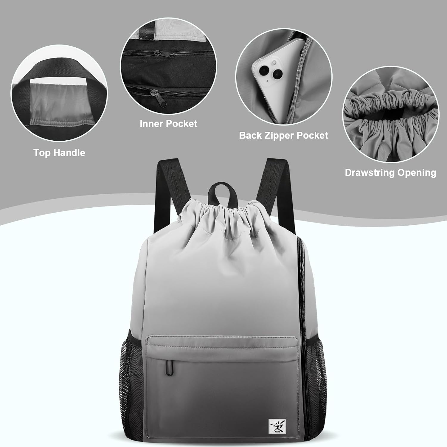 Drawstring Backpack with Mesh  - Drawstring Gym Bag ulasan dan harga
