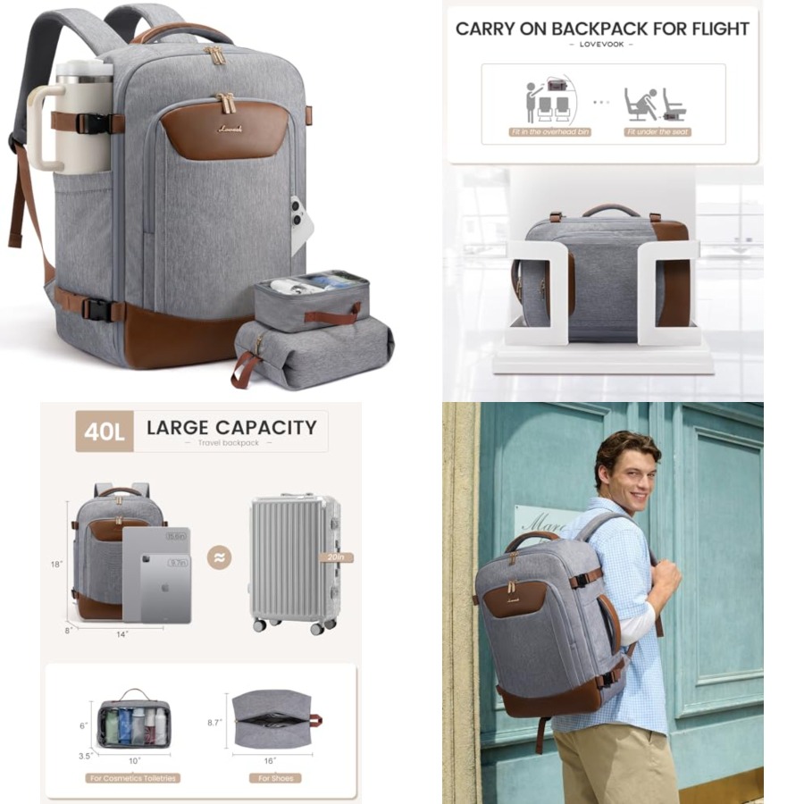 40L Travel Backpack for Women  - Laptop Backpack 15.6 ulasan dan harga
