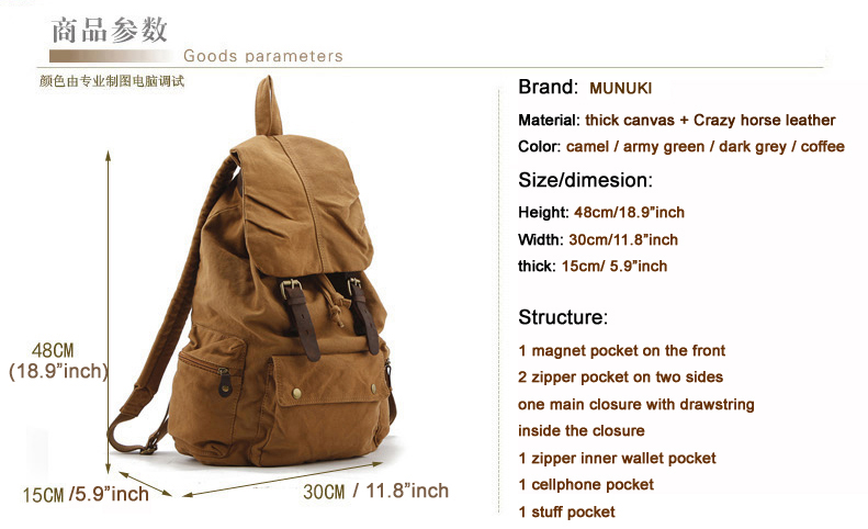 Fashion Vintage Leather milita - Rucksack Military Style ulasan dan harga