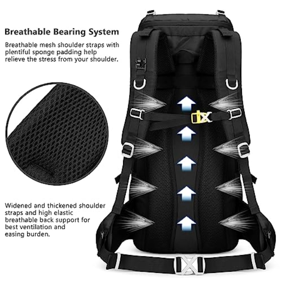 50L Hiking Backpack Men Campin - Rain Cover Backpack ulasan dan harga