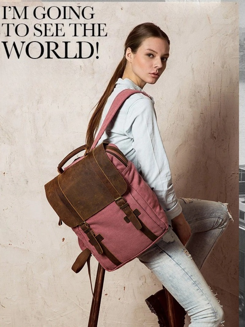Military Canvas Leather Backpa - Rucksack Military Style ulasan dan harga