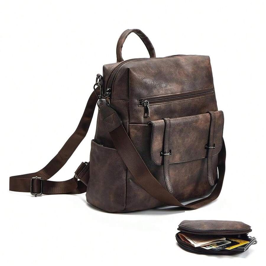 Women Fashion Vintage Brown PU - Fashion Backpack Women ulasan dan harga