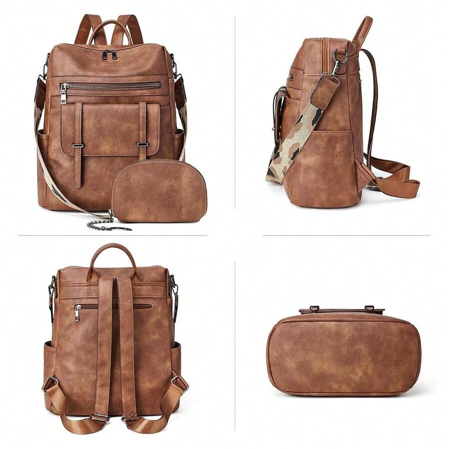Women Fashion Vintage Brown PU - Fashion Backpack Women ulasan dan harga