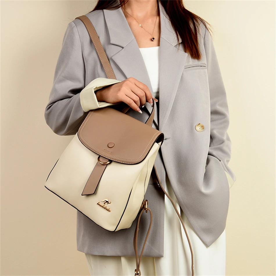 2024 High Quality Fashion Prin - Leather Backpack Vintage ulasan dan harga
