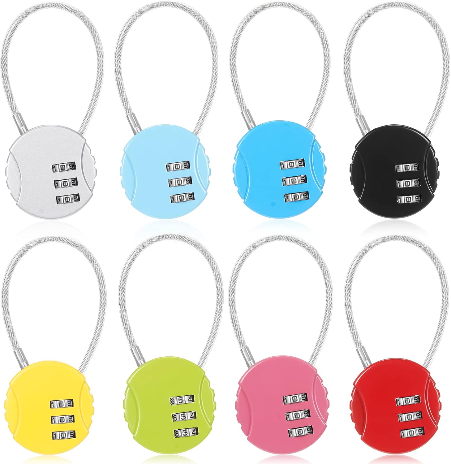 8 Pack Combination Wire Lock 3 - Backpack Lock Combo ulasan dan harga