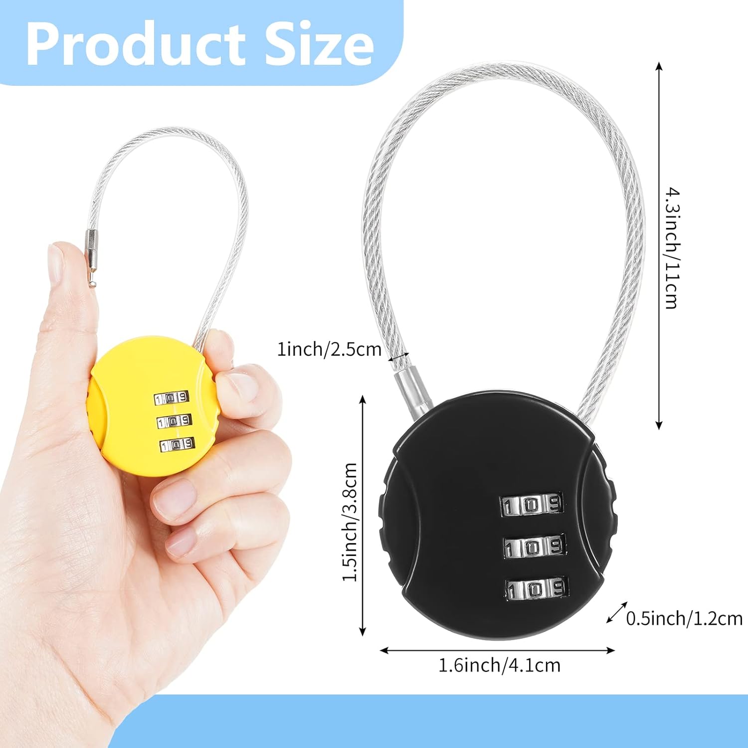 8 Pack Combination Wire Lock 3 - Backpack Lock Combo ulasan dan harga