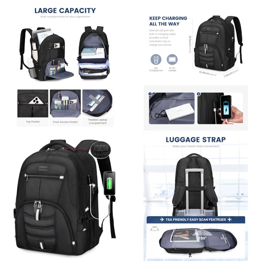 Travel Laptop Backpack Waterpr - Travel Backpack Anti Theft ulasan dan harga
