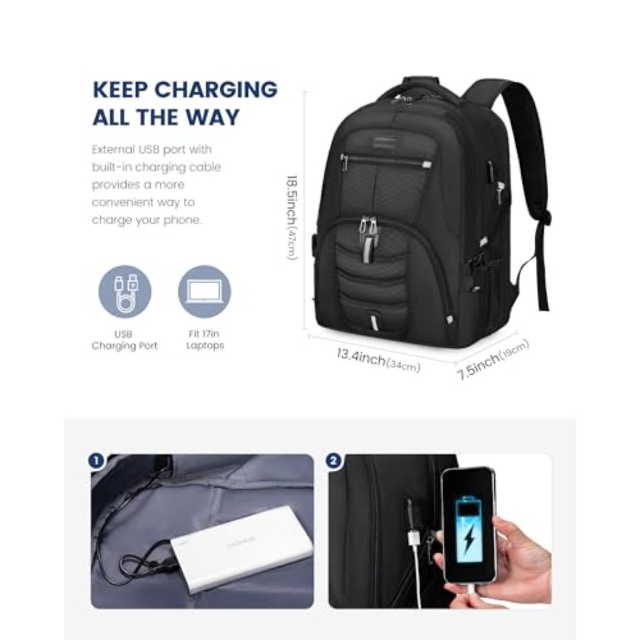 Travel Laptop Backpack Waterpr - Travel Backpack Anti Theft ulasan dan harga