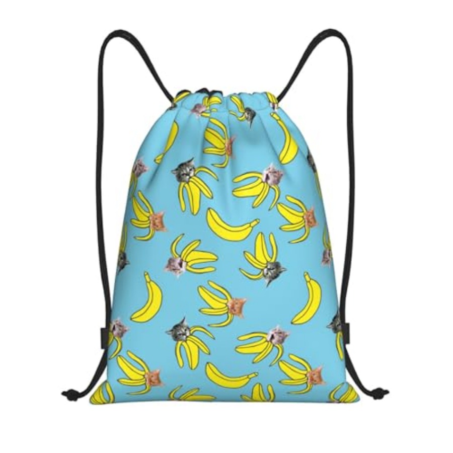 Funny Cat Banana Bananas Draws - Drawstring Gym Bag ulasan dan harga