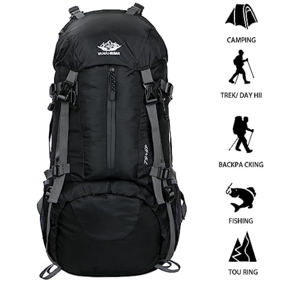 50L Hiking Backpack Men Campin - Rain Cover Backpack ulasan dan harga